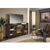 Starmore Large TV Stand w/ Glass and Stone Fireplace