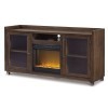 Starmore Large TV Stand w/ Glass and Stone Fireplace