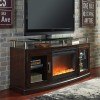 Chanceen Medium TV Stand w/ Glass and Stone Fireplace