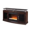 Chanceen Medium TV Stand w/ Glass and Stone Fireplace