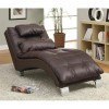 Leather-Like Vinyl Chaise (Brown)