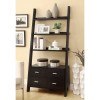 Leaning Ladder Bookshelf with Drawers