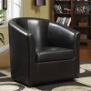Barrel Back Accent Chair in Brown