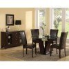 Daisy Round Glass Top Dinette with Brown Chairs