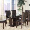Daisy Glass Top Dining Room Set with Brown Chairs