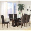 Daisy Glass Top Dining Room Set with Brown Chairs