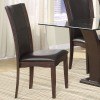 Daisy Glass Insert Dining Room Set w/ Dark Brown Chairs