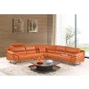 533 Orange Leather Sectional Set