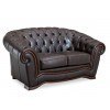 262 Brown Leather Loveseat