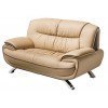 405 Brown Leather Loveseat