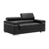 Soho Italian Leather Living Room Set (Black)