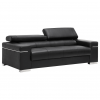 Soho Italian Leather Living Room Set (Black)